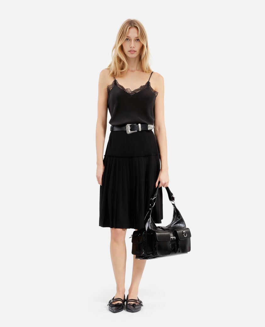 The Kooples MUJER BLACK top seda negro