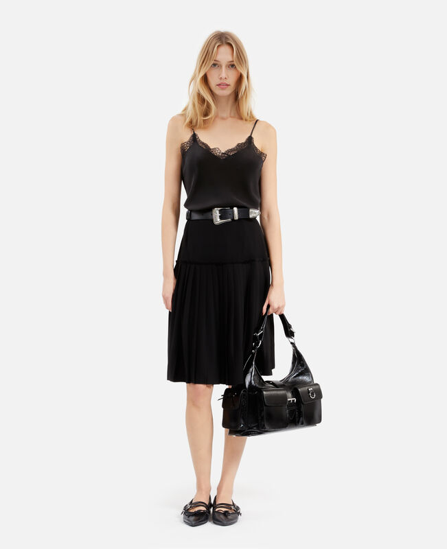 The Kooples FEMME BLACK caraco en soie noir