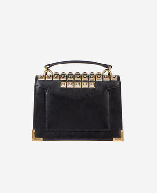 The Kooples FEMME BLACK sac emily small en cuir noir avec spikes 
