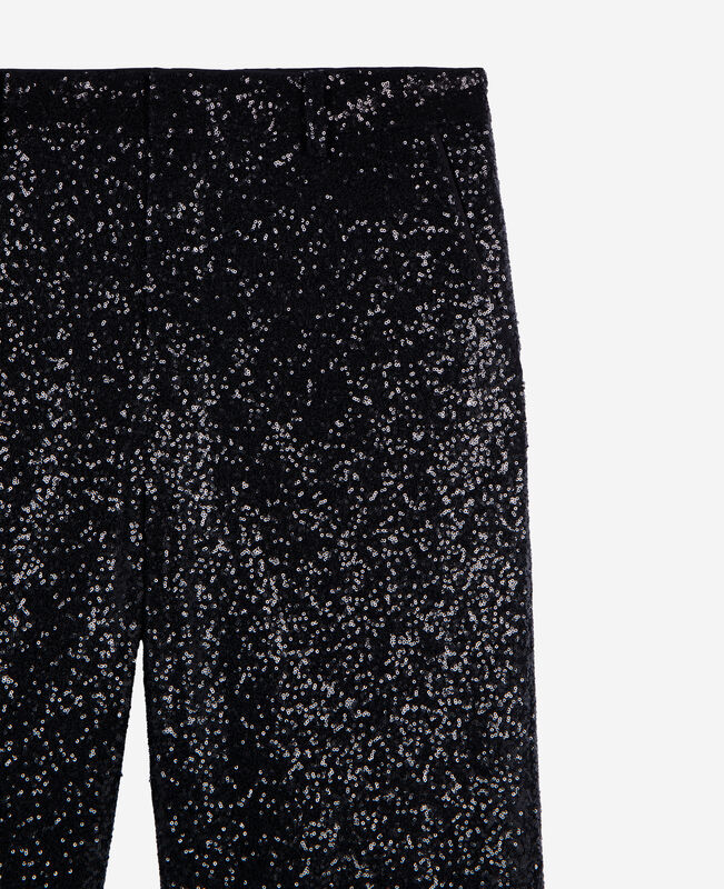 The Kooples HOMME BLACK pantalon droit à sequins noir
