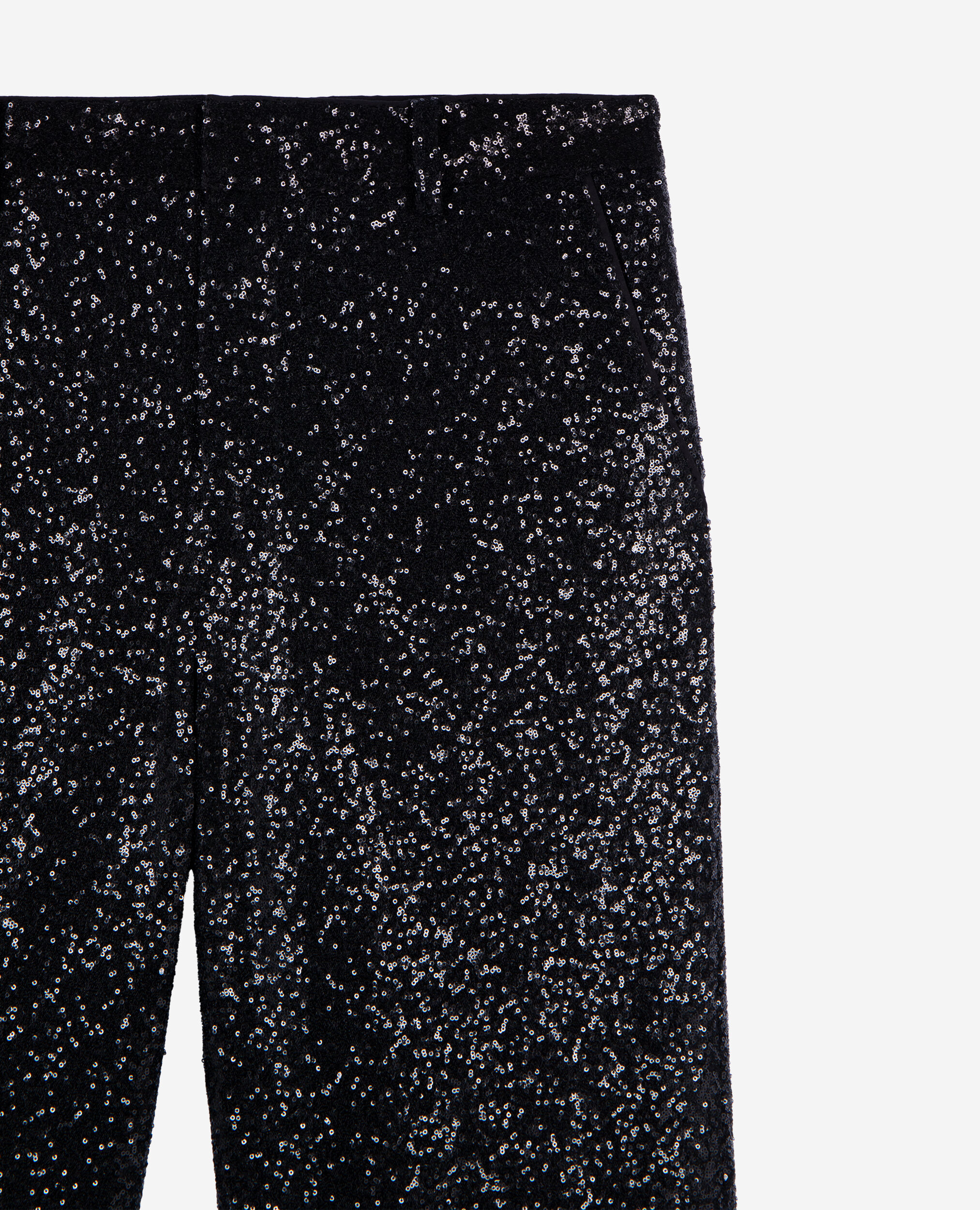 Pantalon droit à sequins noir, BLACK, hi-res image number null
