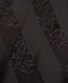 The Kooples FEMME BLACK robe nuisette longue en soie et dentelle noire