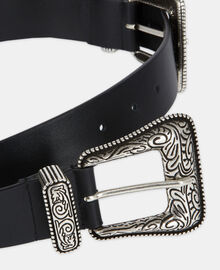 The Kooples FEMME BLACK ceinture large en cuir noire