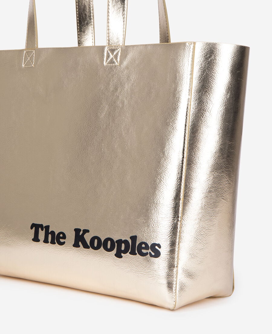 The Kooples DAMEN ANTIC GOLD einkaufstasche in goldener lederoptik