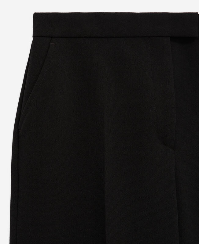 The Kooples FEMME BLACK pantalon tailleur en crêpe coupe droite noir