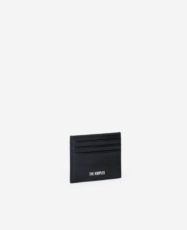 The Kooples FEMME BLACK porte cartes amelia en cuir noir