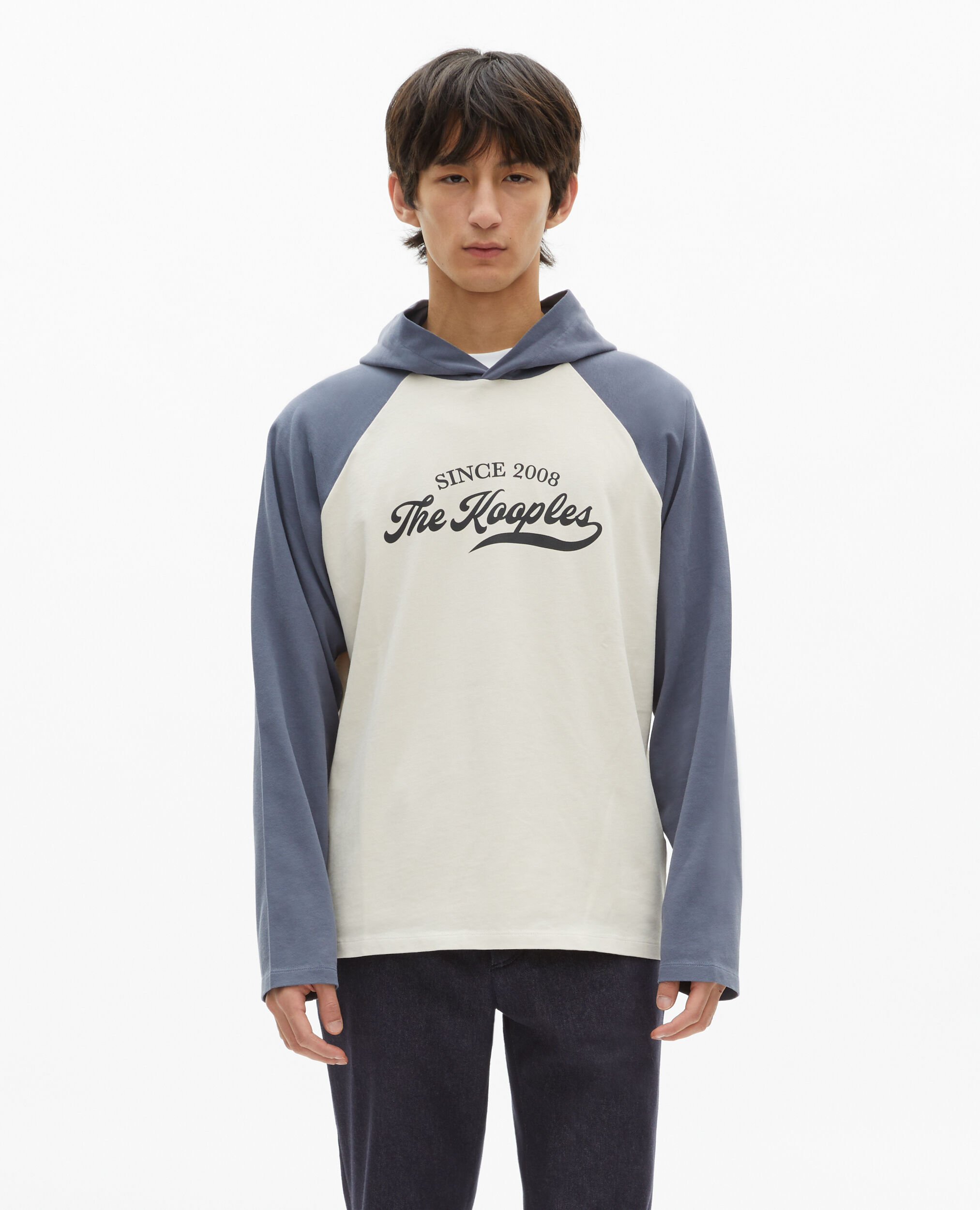 T-shirt manches longues avec logo beige, BEIGE GREY, hi-res image number null