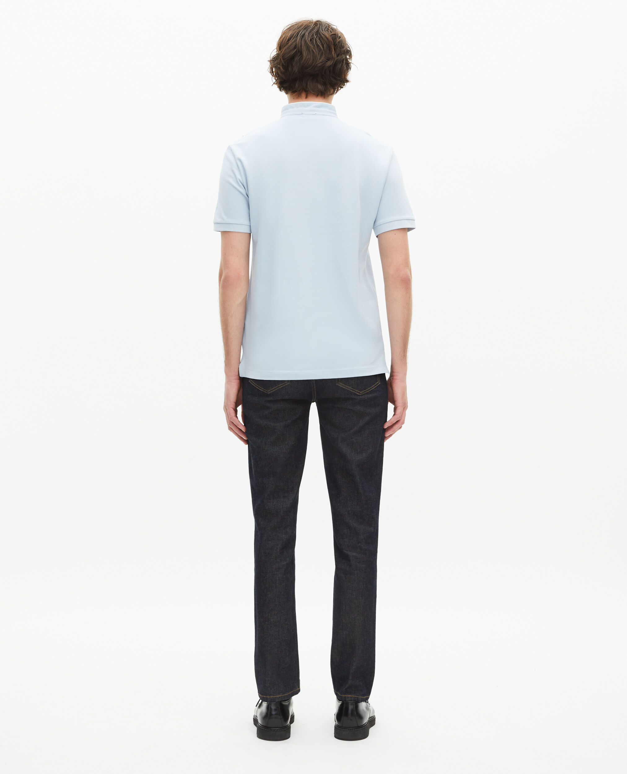 Polo en coton piqué bleu clair, BLUE, hi-res image number null