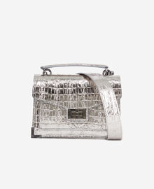 The Kooples FEMME ANTIC SILVER sac emily small effet crocodile cuir argenté