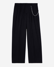 The Kooples HOMME BLACK pantalon en laine coupe large noir