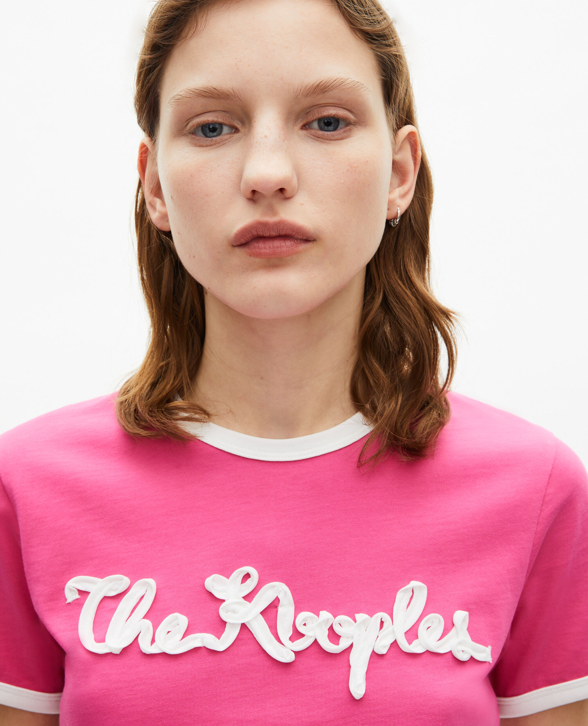 T-shirt broderie ruban fuschia, FUSHIA, hi-res image number null