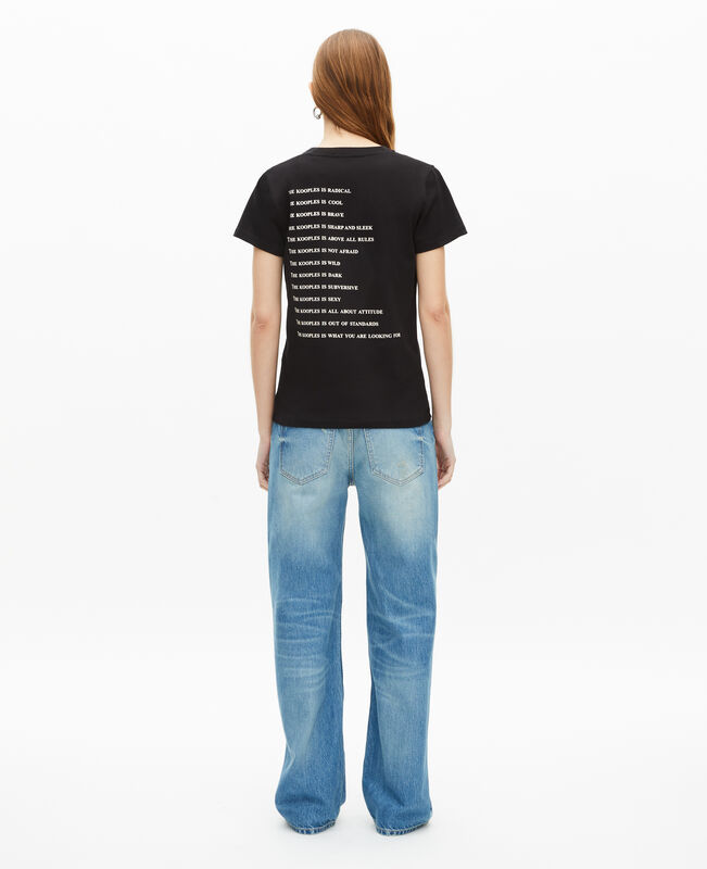 The Kooples FEMME BLACK t-shirt what is effet néon noir