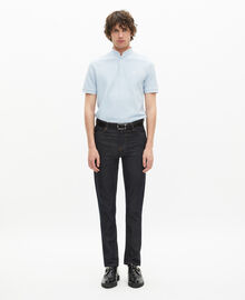 The Kooples HOMME BLUE polo en coton piqué bleu clair