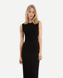 The Kooples FEMME BLACK robe longue en maille noire