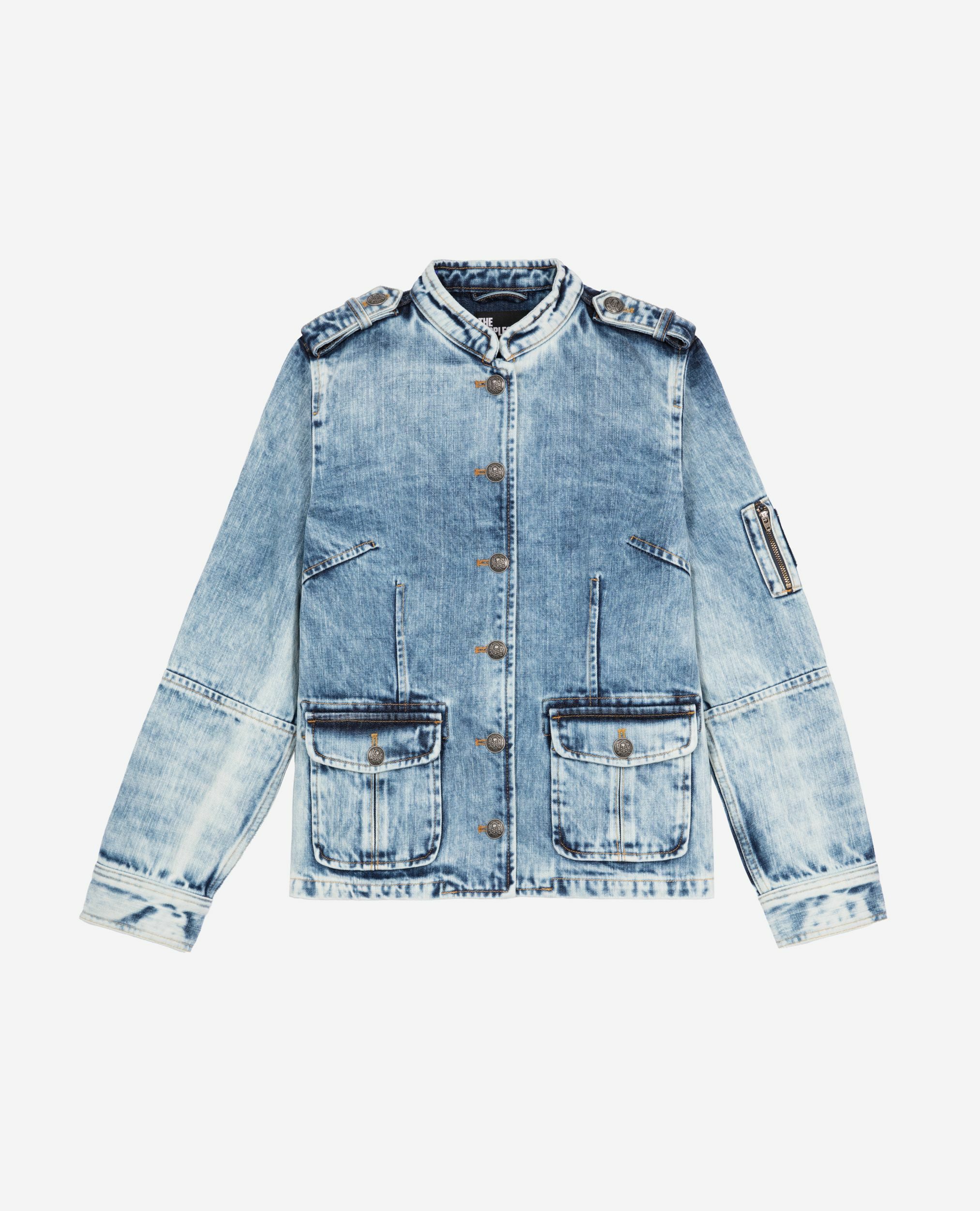 Veste style officier en denim, BABY BLUE, hi-res image number null