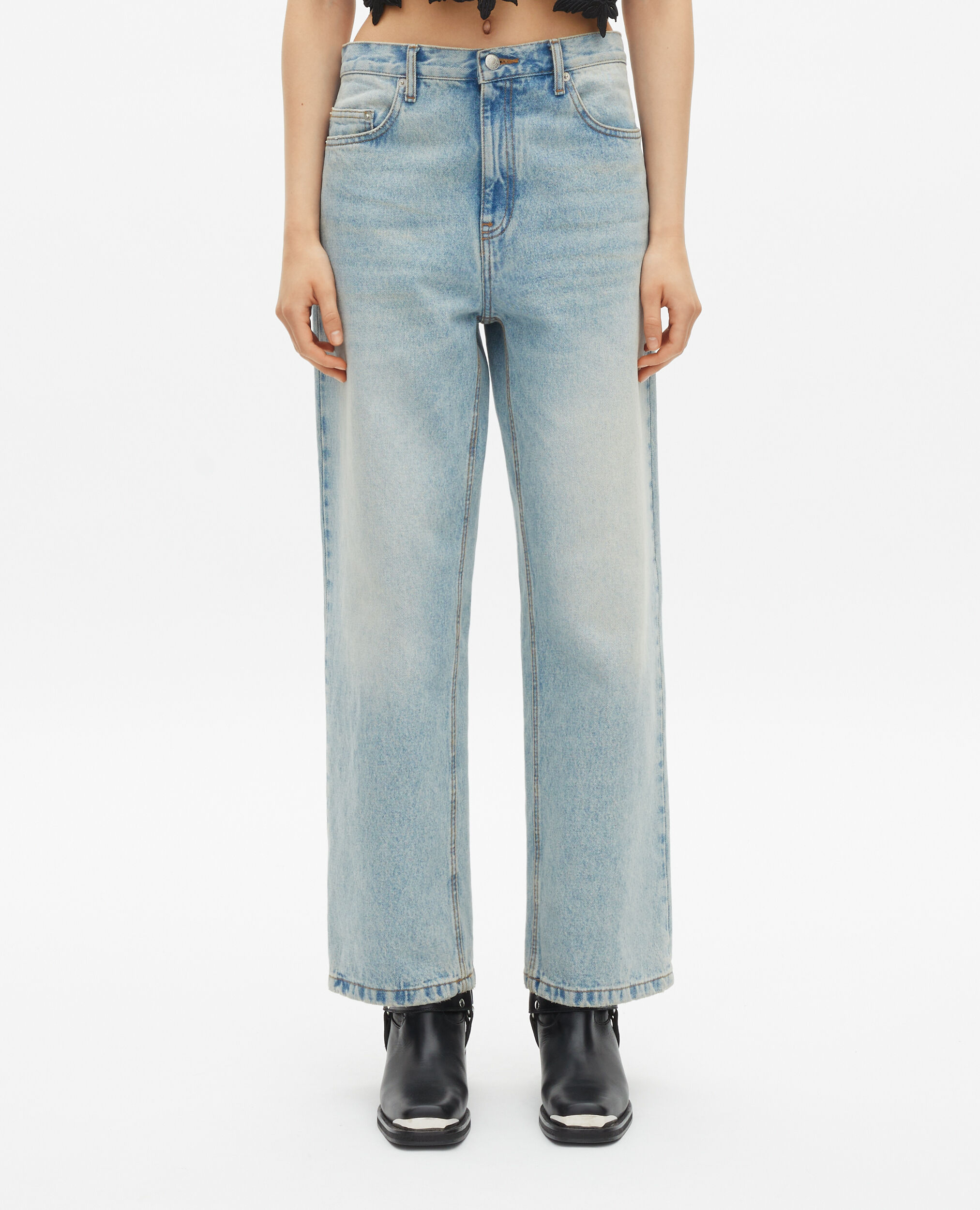Jean boyfriend bleu clair, BLUE BLEACHED / NAVY, hi-res image number null