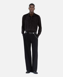 The Kooples HOMME BLACK chemise en jacquard imprimé plumes noire